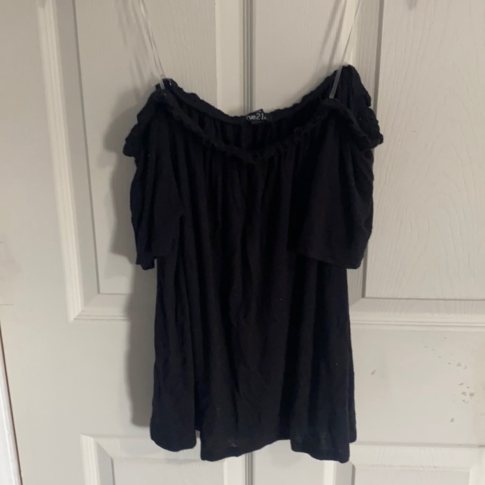 Black off the shoulder top